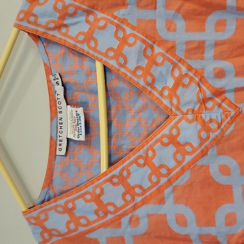 Gretchen Scott Small Orange/Pink Blue/Purple Tunic - Picture 2 of 6